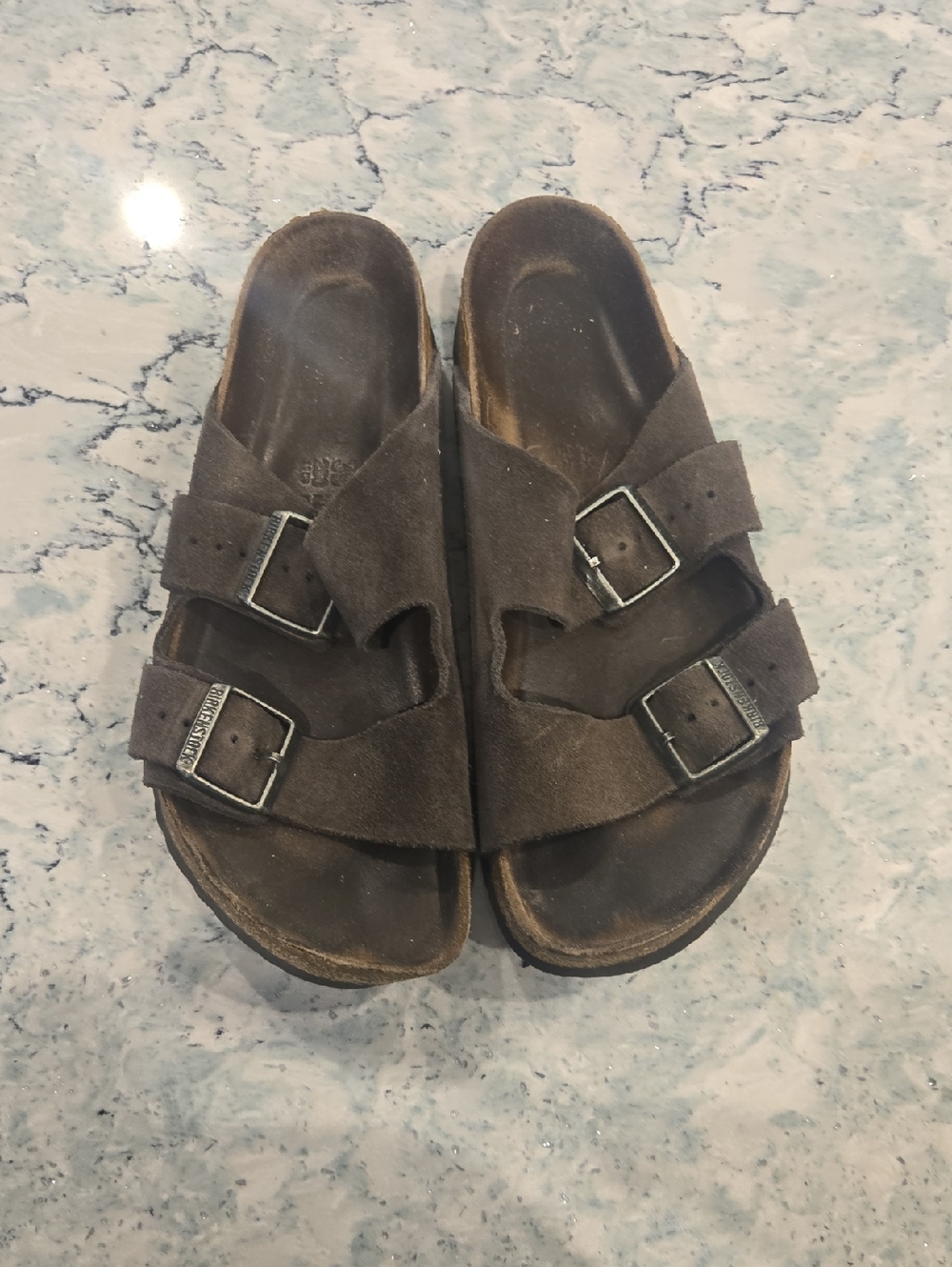 Birkenstock Size 39 Suede Double-Buckle Slide Sandals